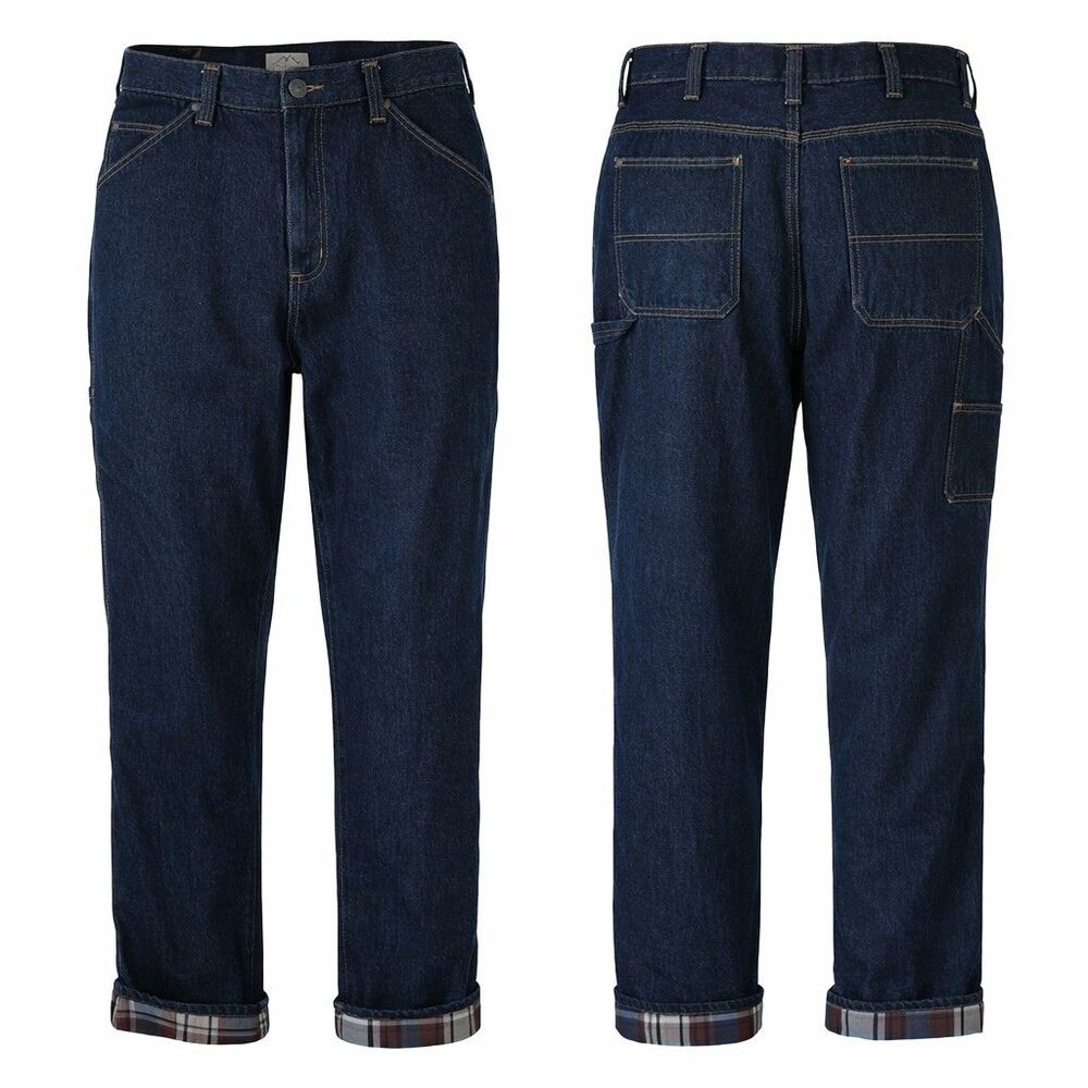 Blue Mountain Flannel Lined Carpenter Jeans Mens 38x30 Utility Workwear NEW